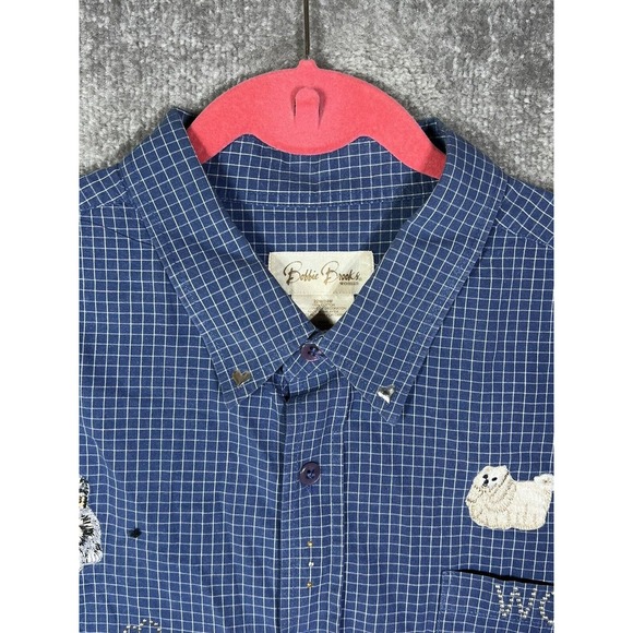 Bobbie Brooks DOG Patch BLING Woof DOGS Button Up Shirt Vintage Womens‎ 22W/24W - Picture 10 of 16